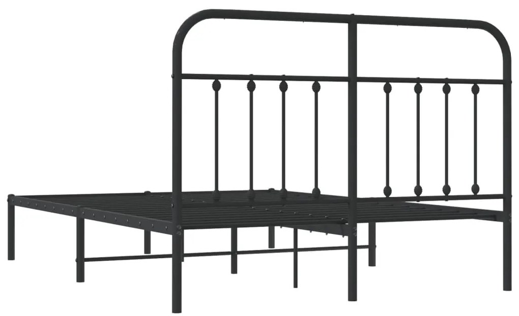 Estrutura de cama com cabeceira 140x200 cm metal preto