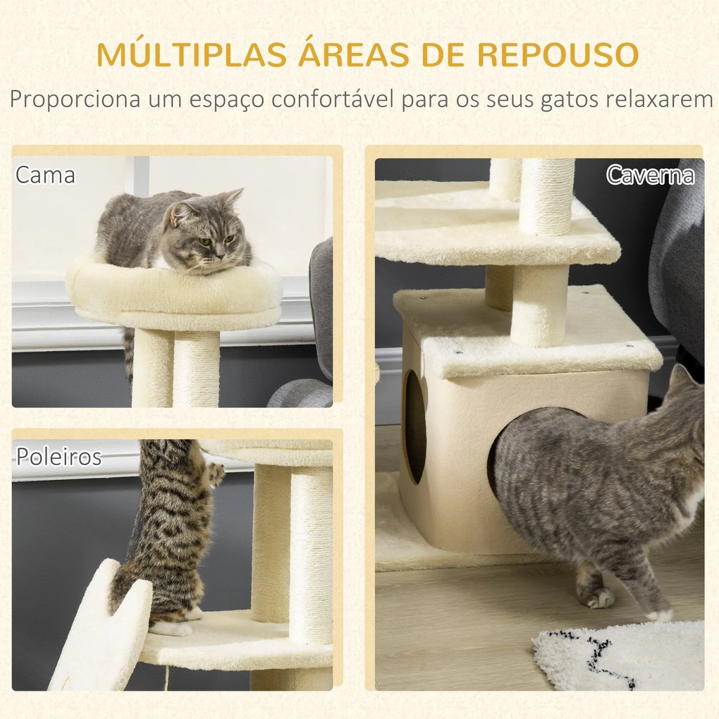 HOMCOM Árvore Arranhador para Gatos Pequenos Altura 83cm Torre para Ga