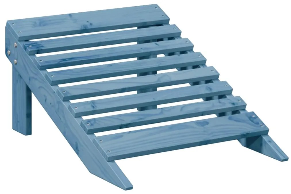 Cadeira adirondack com otomana madeira de abeto maciça azul