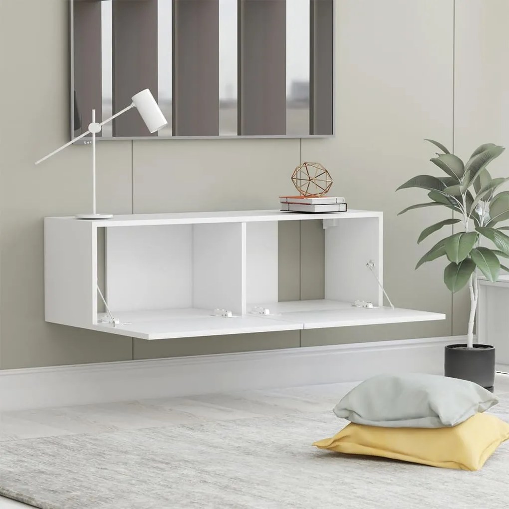 Móvel de TV 100x30x30 cm derivados de madeira branco