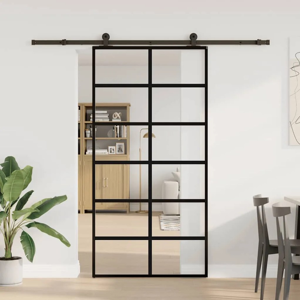 Porta deslizante c/ conj ferragens 102x205cm vidro ESG/alumínio