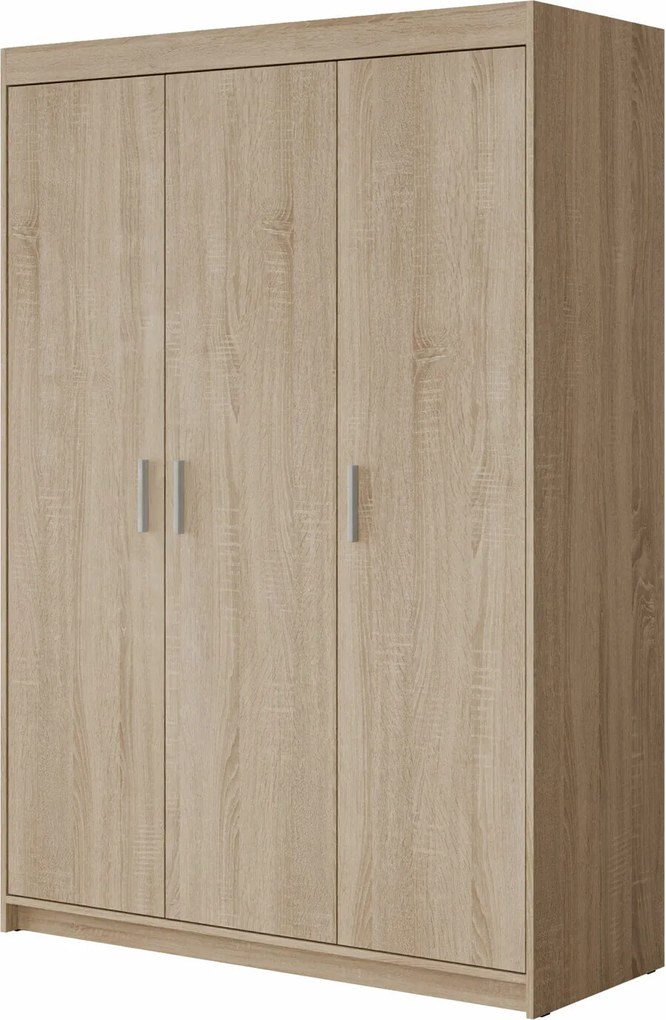 Roupeiro Novduni 101, Carvalho sonoma, 191x133x53cm, 89.5 kg, Portas para roupeiro: Com dobradiças, Número de prateleiras: 5, Número de prateleiras: 5