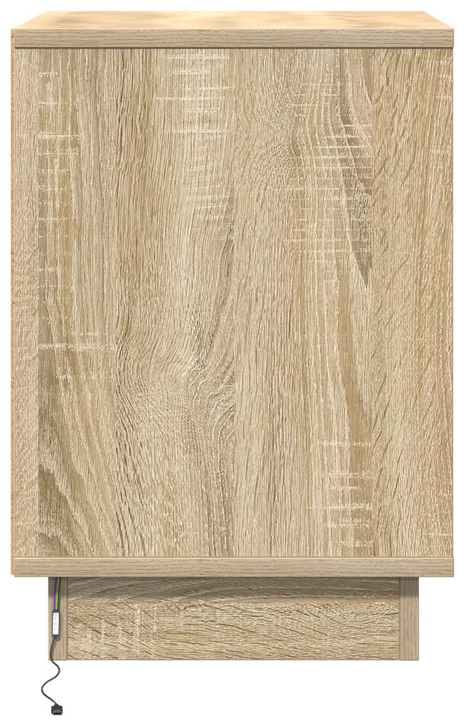 Mesa de Cabeceira com Luzes LED Carvalho Sonoma 39x34,5x50 cm