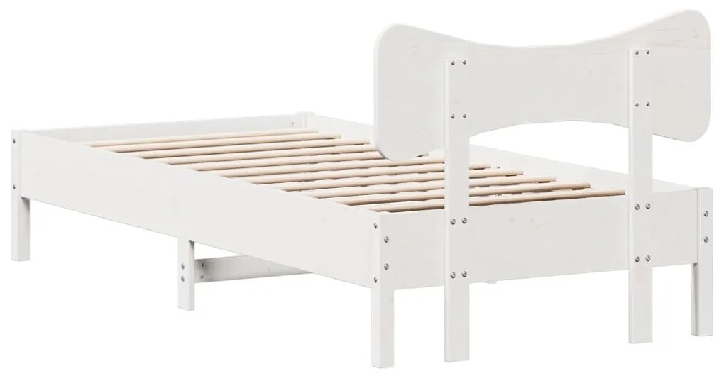Cama sem colchão 75x190 cm madeira de pinho maciça branco