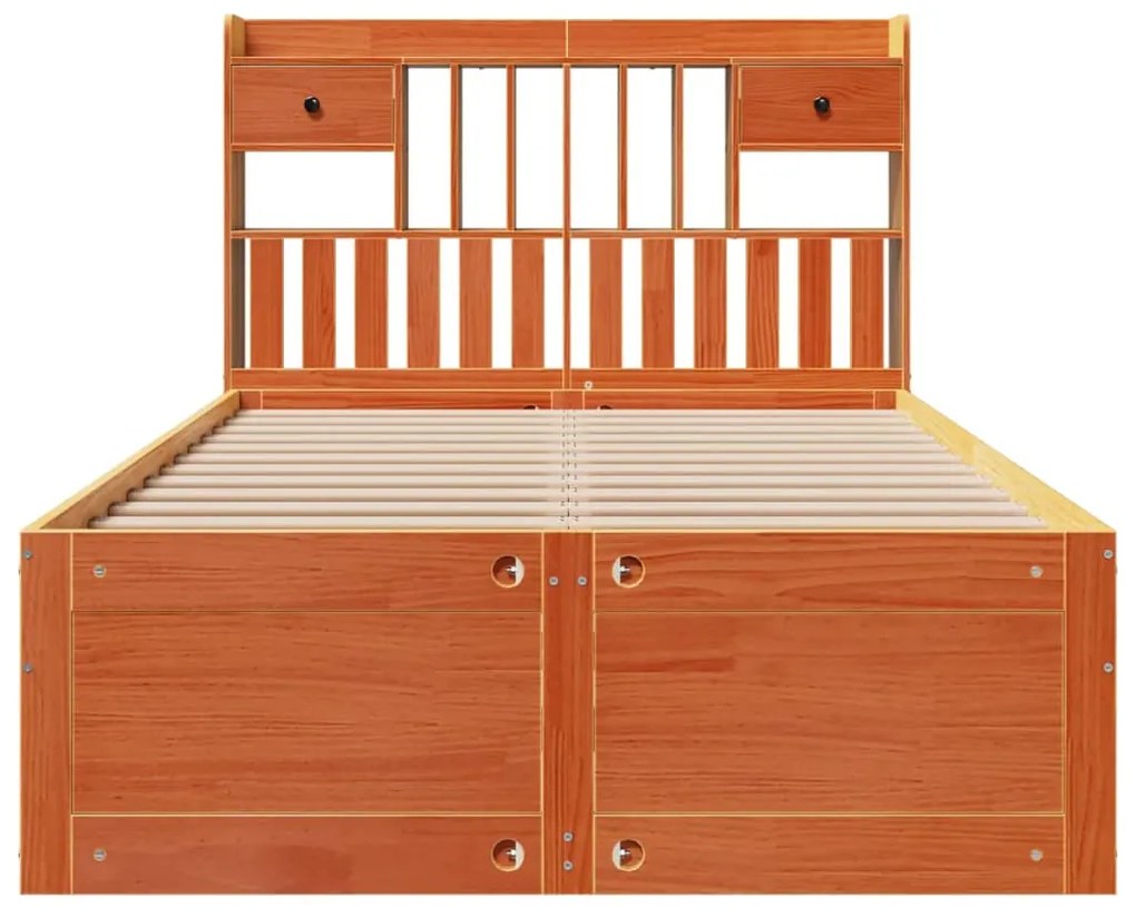 Cama com estante sem colchão 135x190 cm pinho maciço