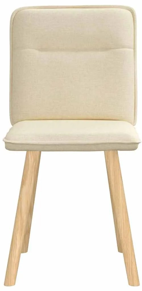 Cadeiras de jantar 2 pcs tecido cor creme