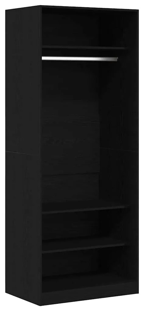 Guarda-Roupa Preto Carvalho 80 x 50 x 200 cm - Madeira de Engenharia