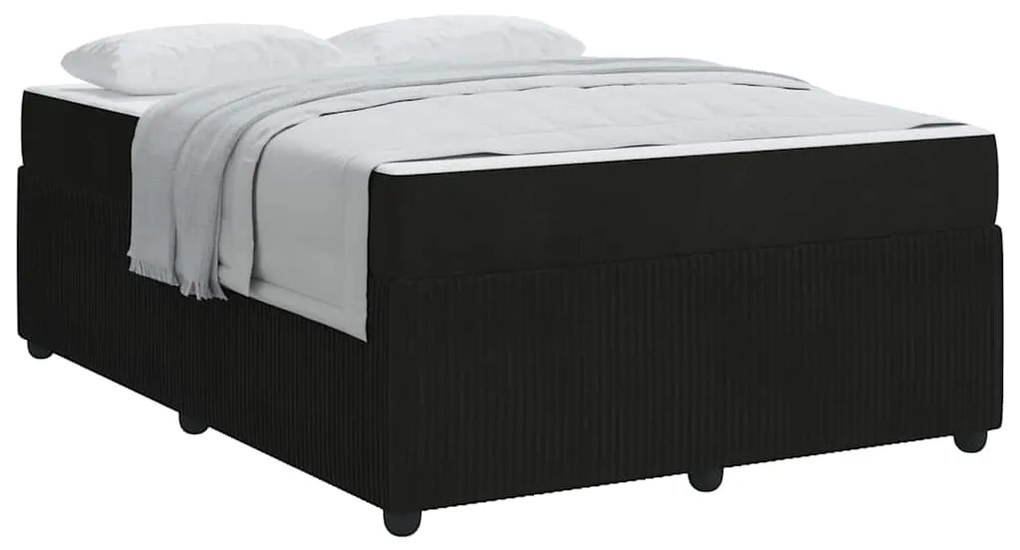 Estrutura de cama com colchão Outros Preto 160 x 200 cm Veludo