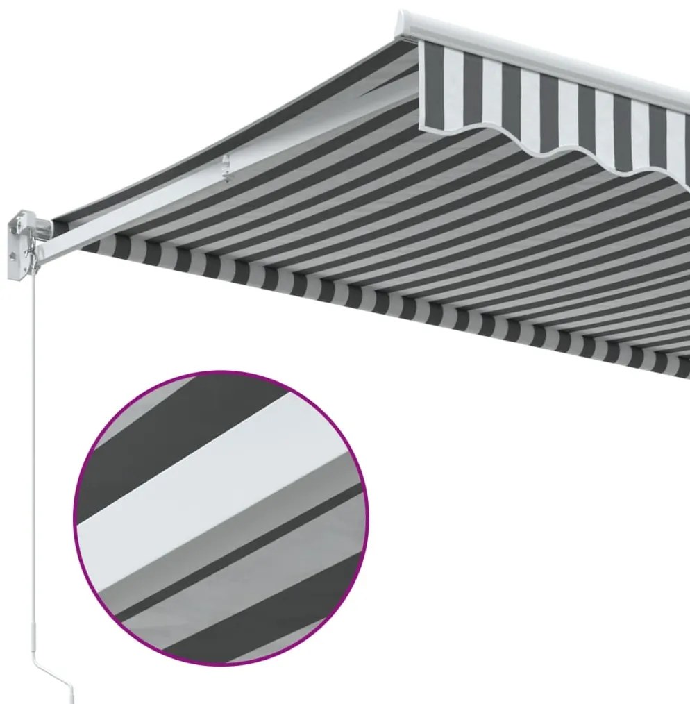 Toldo retrátil 3x2,5 m tecido e alumínio antracite e branco