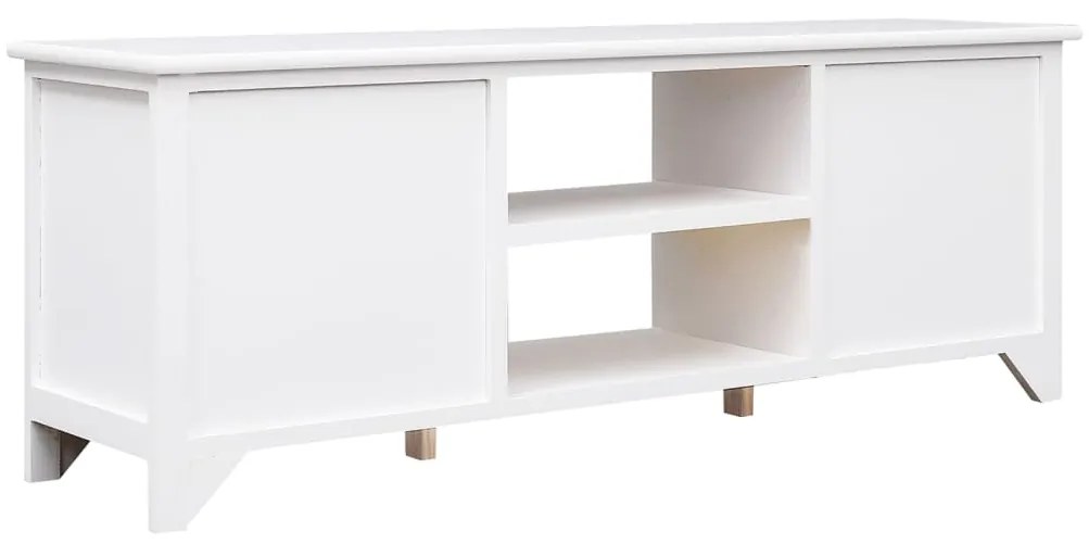 Móvel de TV 108x30x40 cm madeira paulownia maciça branco