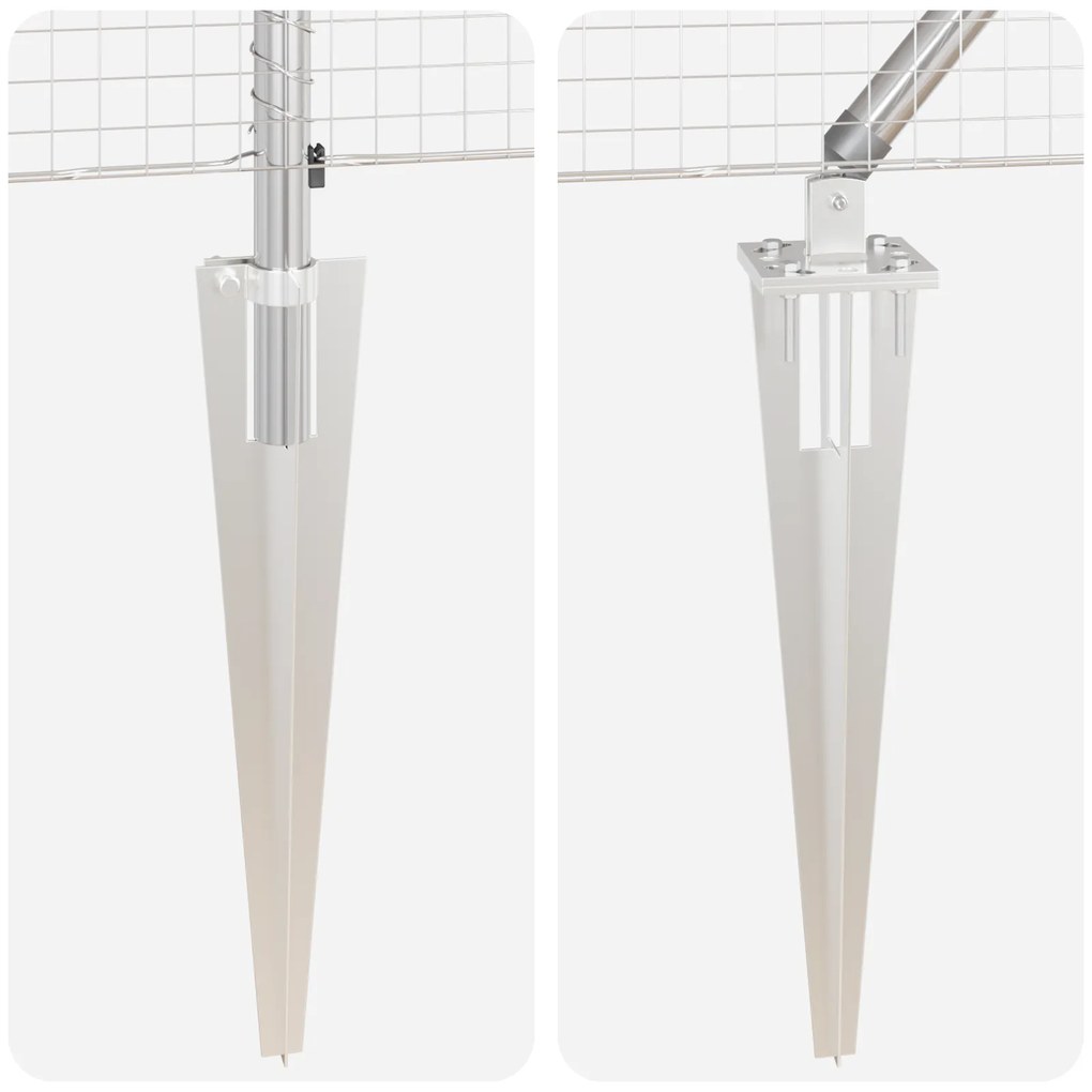 Conjunto de Postes de Cerca Conjunto de 2 Aço galvanizado