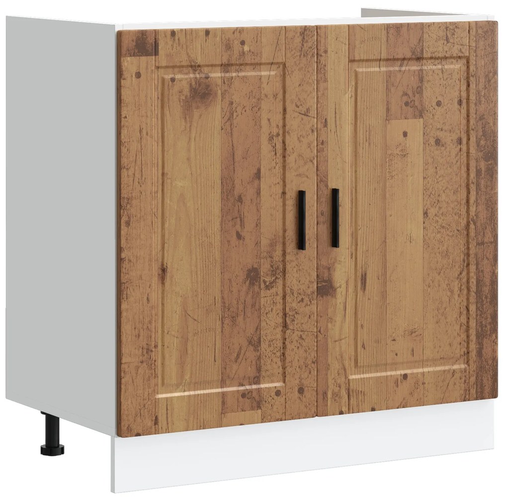 Armário de Base vidaXL "Porto" com Pia Madeira Velha 80x46x84,5 cm Mad