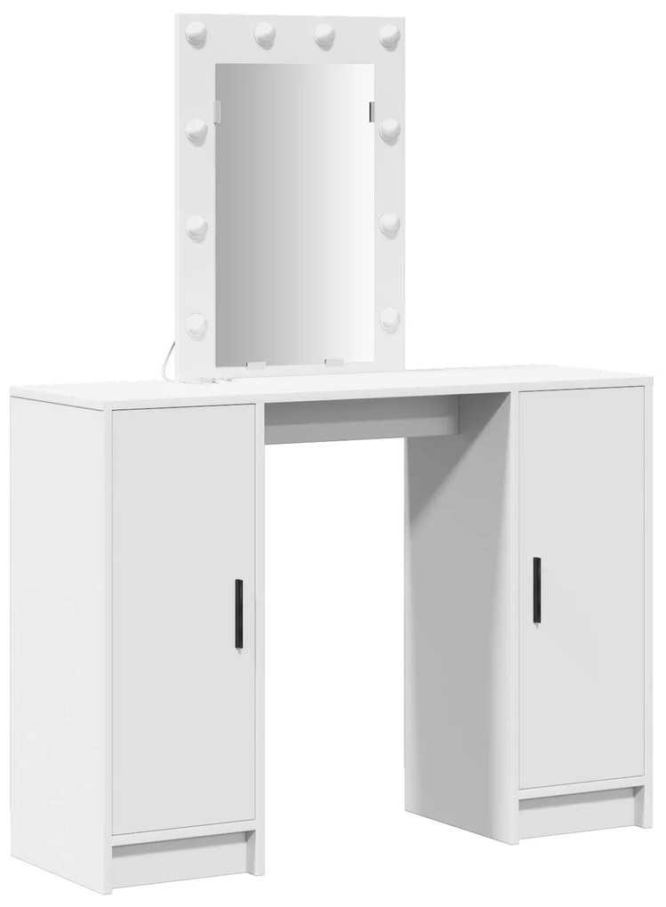 Mesa de Maquagem com Luzes LED Branca 102x33x135 cm