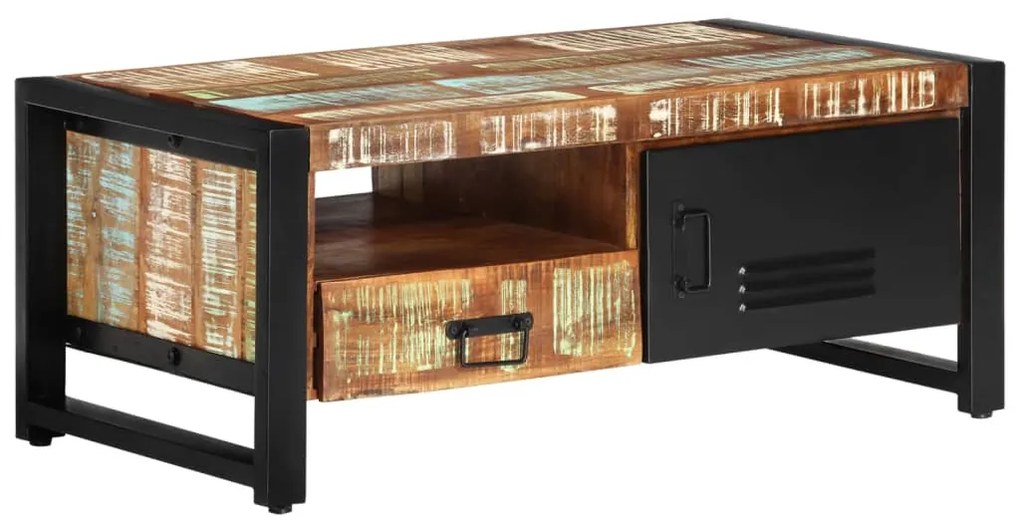 vidaXL Mesa de centro 100x50x41 cm madeira maciça recuperada