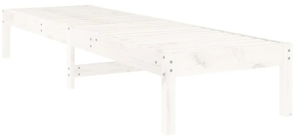 Espreguiçadeira 199,5x60x74 cm madeira de pinho maciça branco