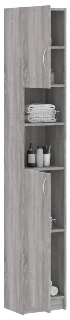 Armário WC 32x25,5x190 cm derivados de madeira sonoma cinza