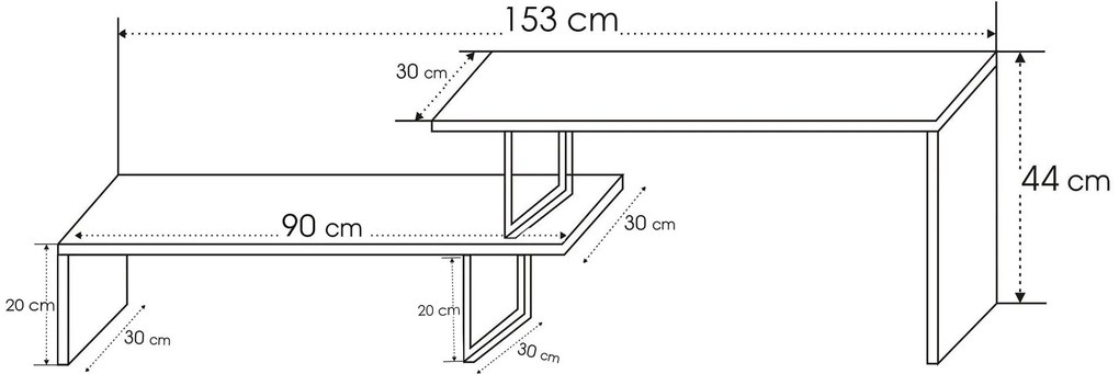 Móvel TV Ovit – Preto – 153x44x30 cm