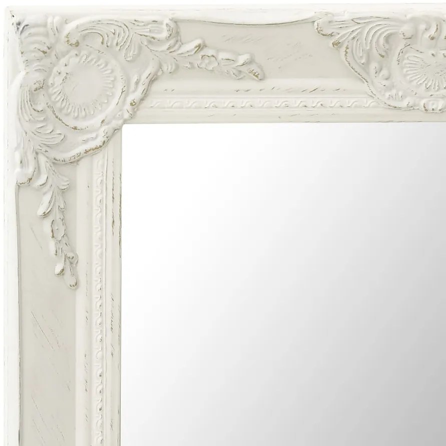 Espelho de parede estilo barroco 60x60 cm branco