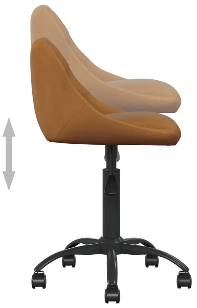 Cadeira de escritório veludo castanho