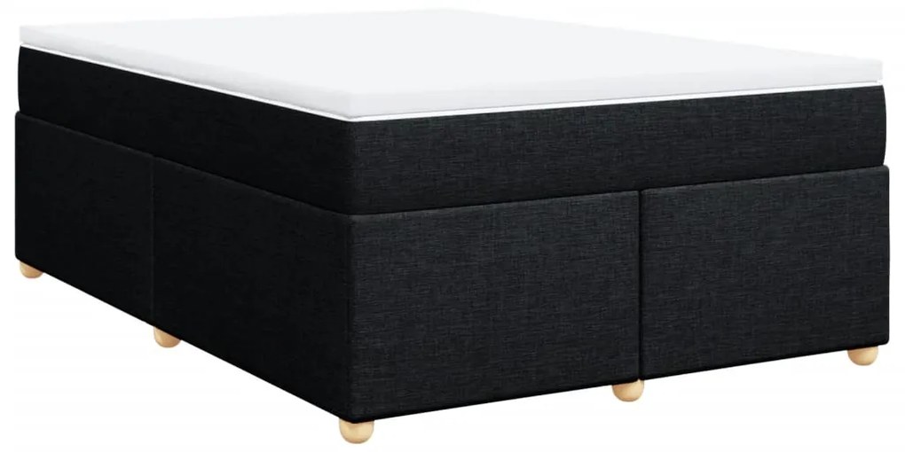 Cama com molas/colchão 140x190 cm tecido preto