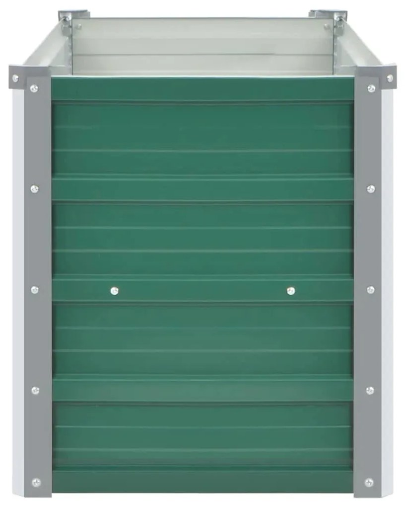 Canteiro elevado de jardim aço galvanizado 160x40x45 cm verde
