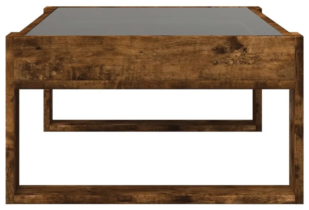 Mesa de centro luzes LED Infinity 90x53x30 cm carvalho fumado