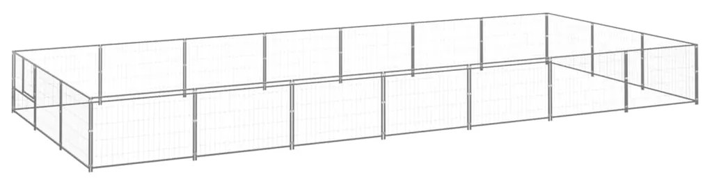 vidaXL Canil para cães 21 m² aço prateado