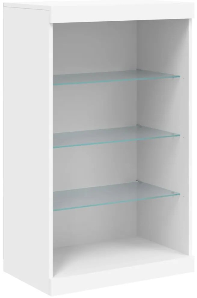 Aparador com luzes LED 60,5x37x100 cm branco