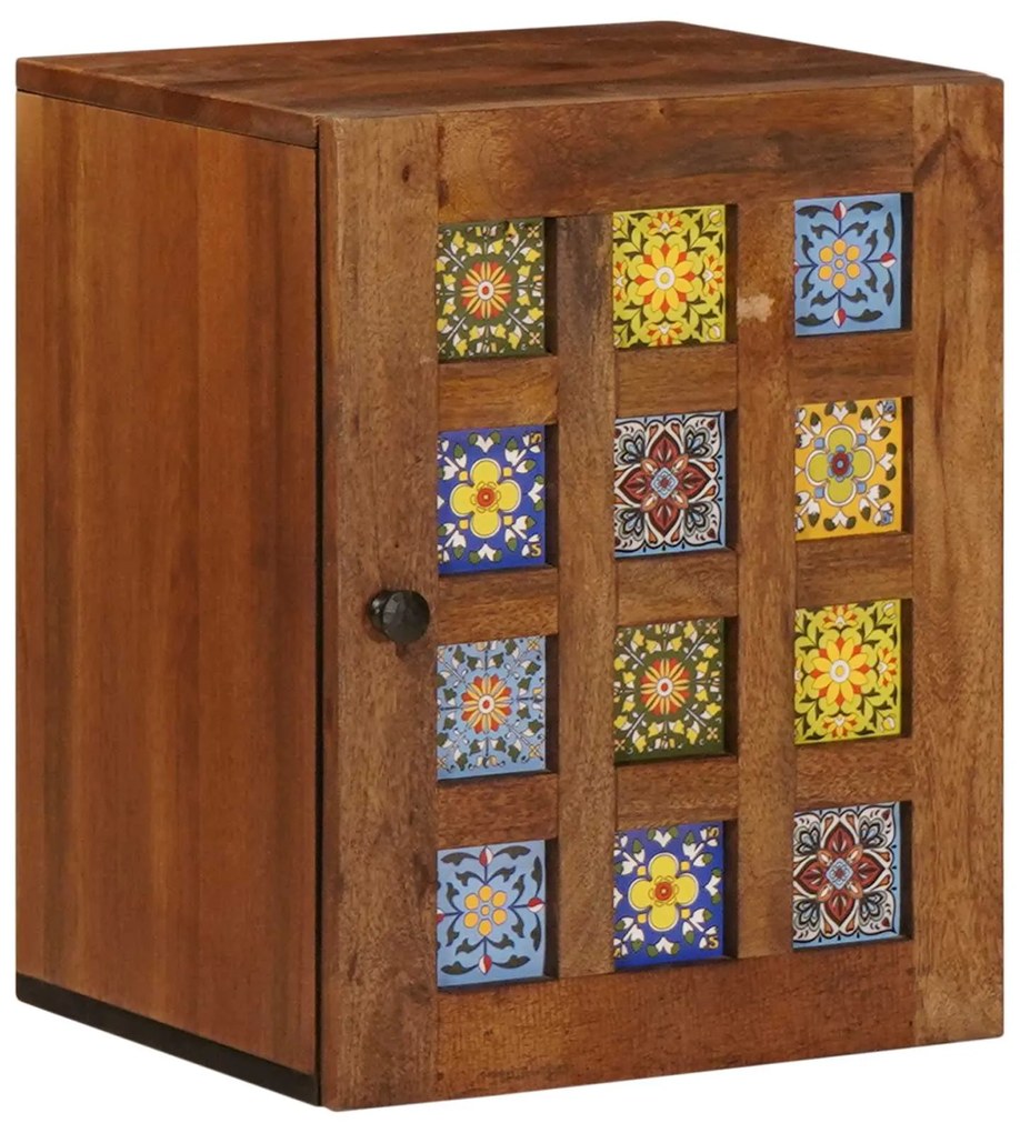 vidaXL Armário de Banheiro Suspenso com porta Nogueira 38 x 33 x 48 cm