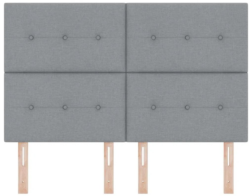 Cabeceira VidaXL Botões Estofada Cinza Claro 160 cm Tecido