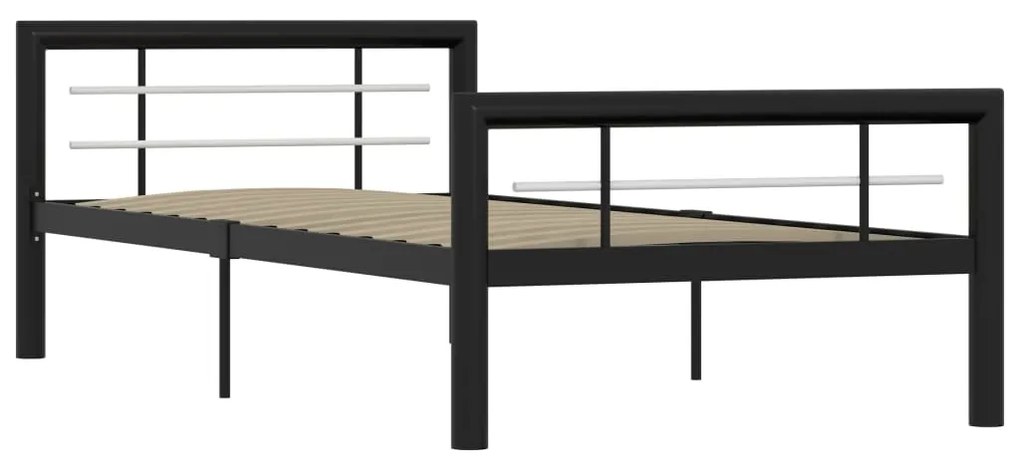 Estrutura de cama 90x200 cm metal preto e branco