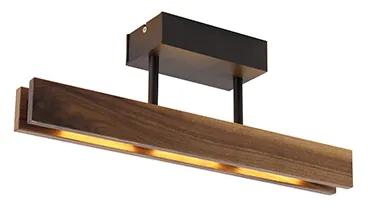 Candeeiro de tecto rústico madeira LED regulável em 3 fases - HOLZ Moderno