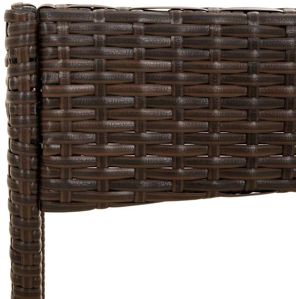 4 pcs conjunto lounge jardim c/ almofadões vime PE castanho