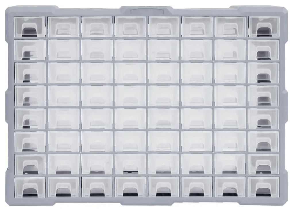 Caixa organizadora com 64 gavetas 52x16x37,5 cm