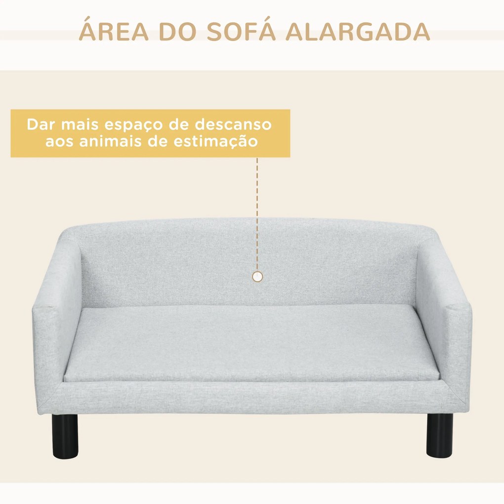 PawHut Sofá para Cães Médios Cama Elevada para Cães com Pernas de Made