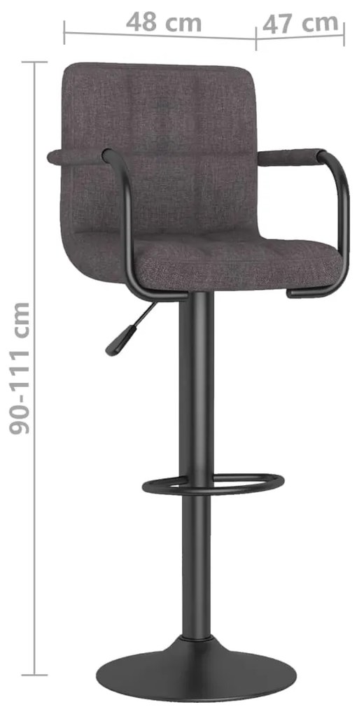 Bancos de bar 2 pcs tecido cinzento-acastanhado