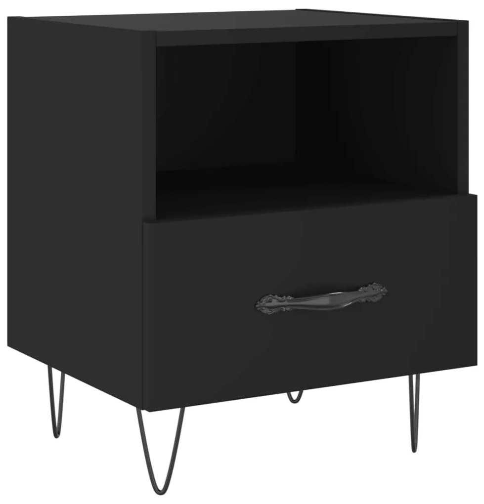Mesas de cabeceira 2 pcs 40x35x47,5 cm deriv. de madeira preto