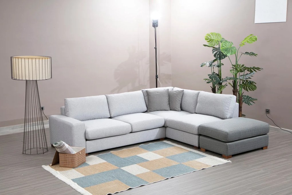 Sofá de Canto Loop – Cinzento Claro – 246 cm x 266 cm