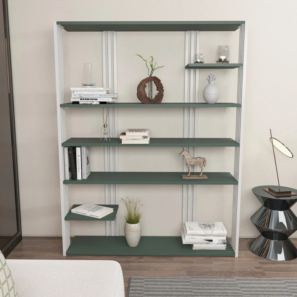 Estante Jenny – Verde e Branco – 120 cm x 160 cm x 29,6 cm