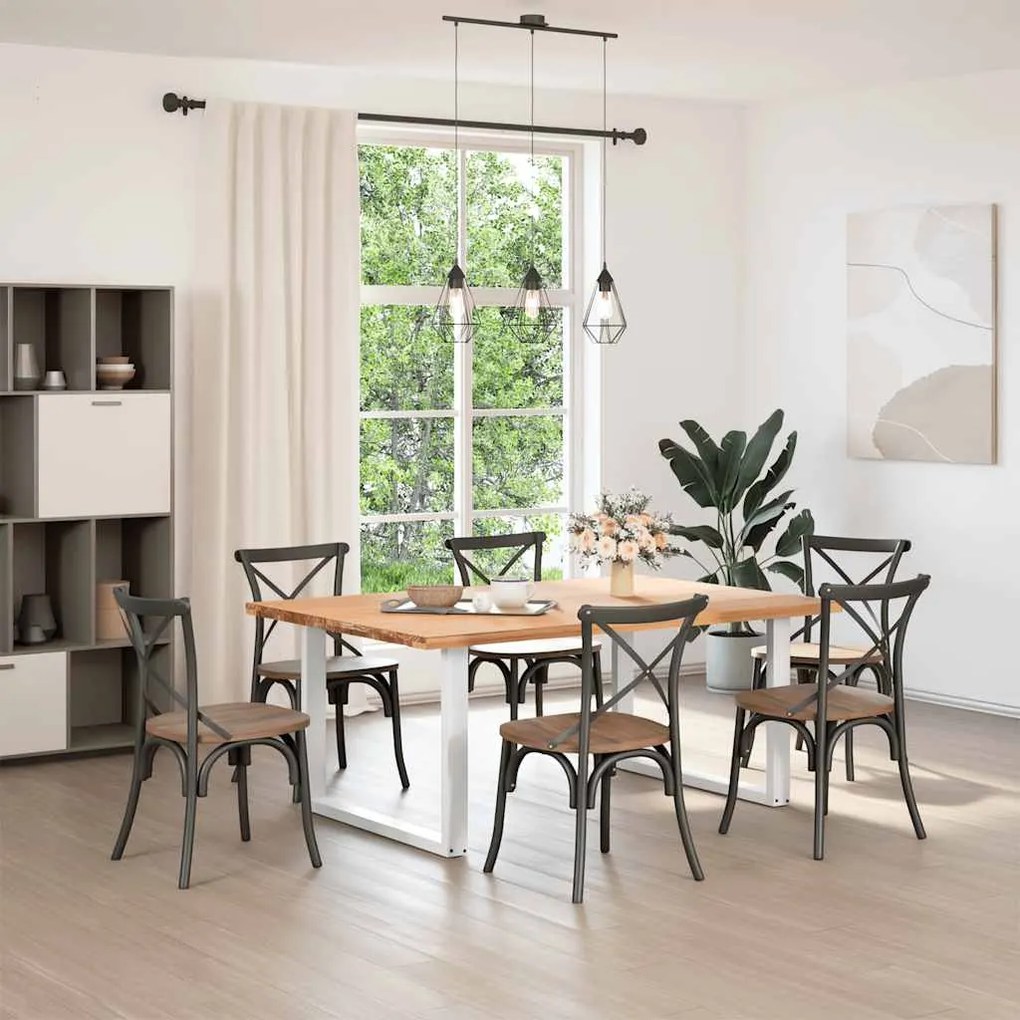 Pés de mesa de jantar em forma de U, 2 peças, branco, 100x (72-73) cm,