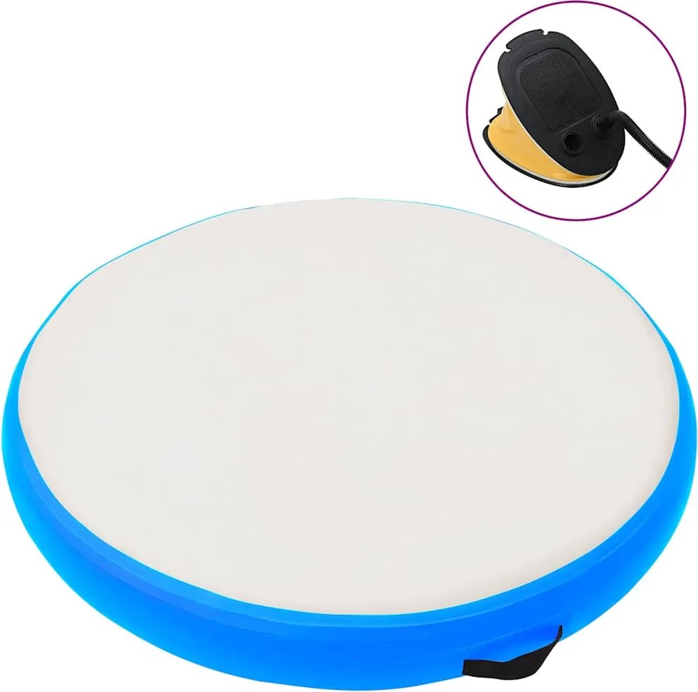 vidaXL Tapete de ginástica insuflável com bomba 100x100x15 cm PVC azul