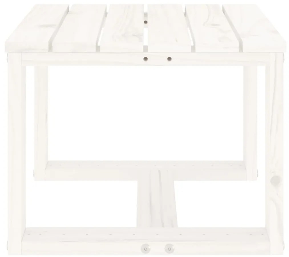 Mesa de apoio para jardim 40x38x28,5 cm pinho maciço branco