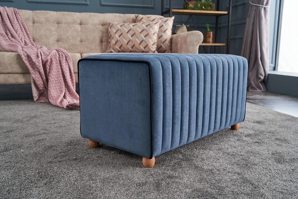 Pouffe Mabel – Azul – 80x40x40 cm