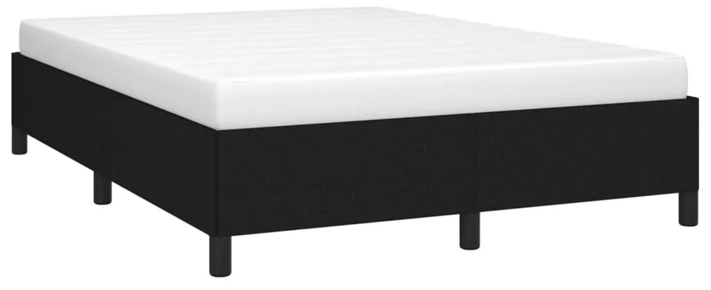 Estrutura de cama sem colchão 140x190 cm tecido preto