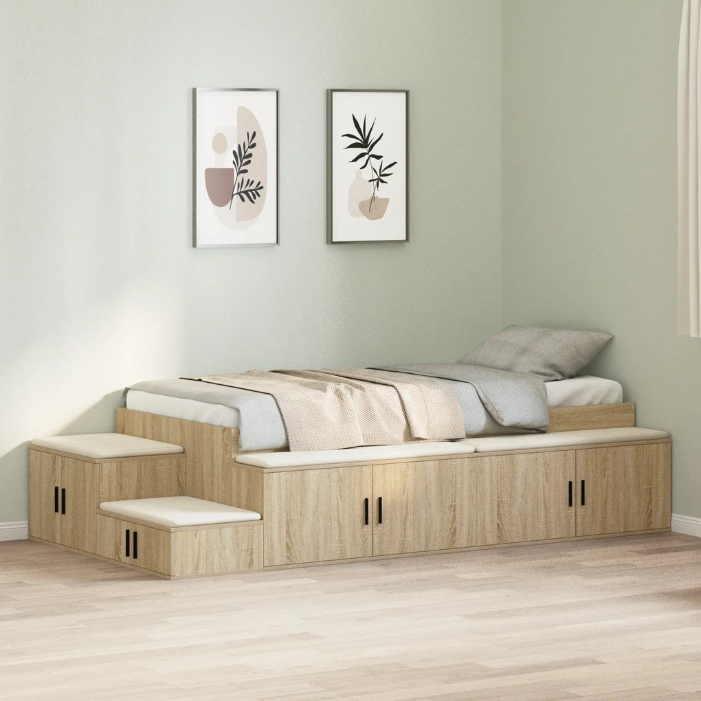 Estrutura de Cama Carvalho Sonoma 90x200 cm