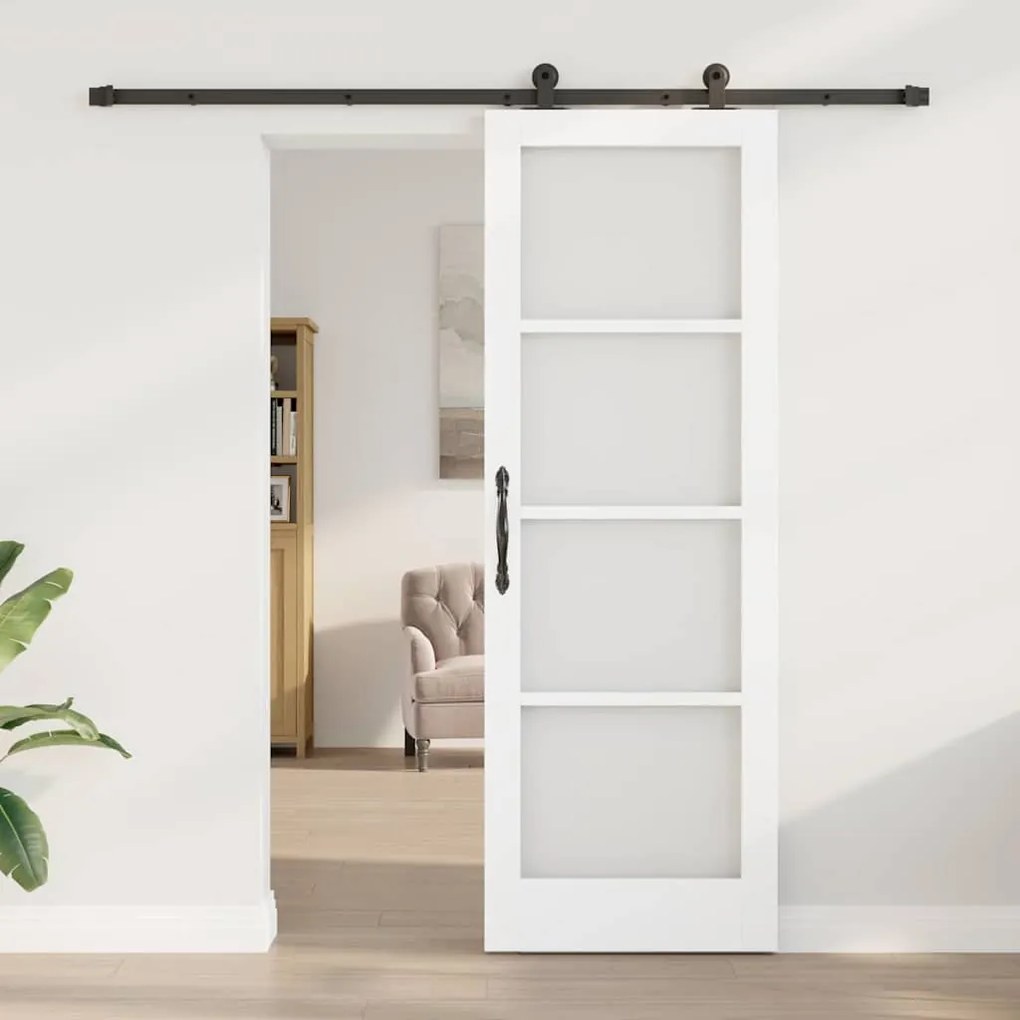 Porta Deslizante com Conjunto de Ferragens "ORKDAL" Branca 73.5x211 cm