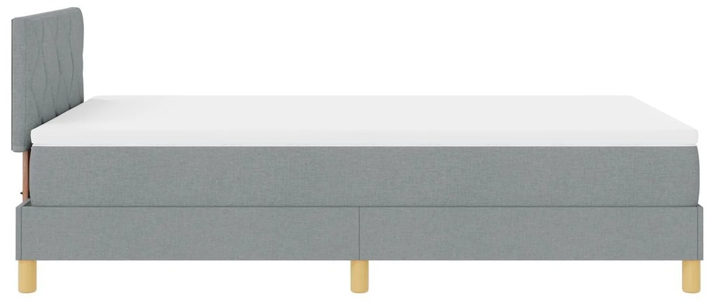Cama Box Spring com Colchão Cinza Claro 120x190 cm Tecido