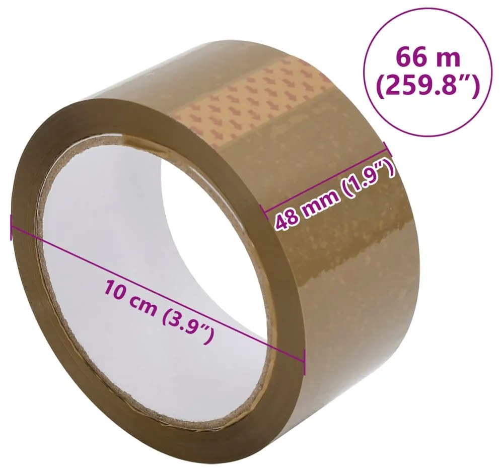 Fita adesiva para embalagens 72 pcs 48 mm x 66 m castanho
