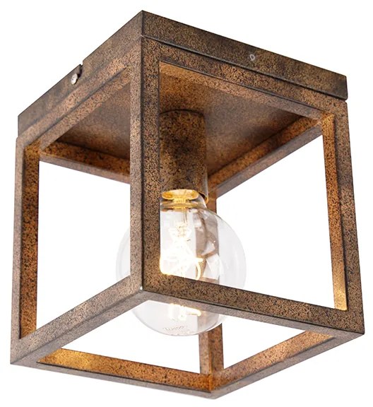 Candeeiro de teto industrial castanho ferrugem - Cage Industrial