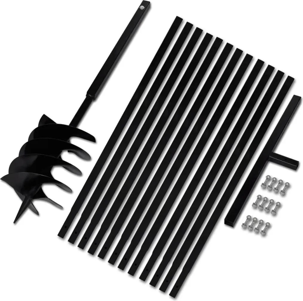 Broca de solo manual 200 mm com tubo de prolongamento 13 mm aço